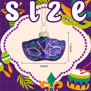 HLC ACC Mini masque en verre Mardi Gras, ornement suspendu de la Nouvelle-<span class=keywords><strong>Orléans</strong></span>, décorations de fête, cadeaux de fête, cadeaux de fête - Product Image 3