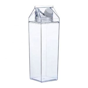 17 Oz Milk Carton <b>Water</b> Bottles Plastic Clear Milk Bottles Portable Reusable Shaped <b>Water</b> <b>Container</b> - Product Image 1