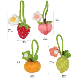 Diy 4 estilo fruta llavero tejido lindo mochila colgante ganchillo Kit chica accesorios moda a juego - Product Image 2