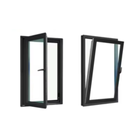 Ventana Abatible de Aluminio con Rotura de Puente Térmico, Apertura Interior, Doble Acristalamiento, Sistema Moderno de Ahorro Energético para Apartamentos y Hoteles