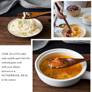 Logo personalizzato sano e naturale utensili da cucina di bambù Spurtle Set con coltello Forl cucchiaio bacchette paglia - Product Image 2