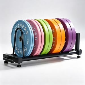 Disques de musculation en caoutchouc Macaron à code couleur, trou de 50 mm, pour haltères de gym, avec logo personnalisé - Product Image 4