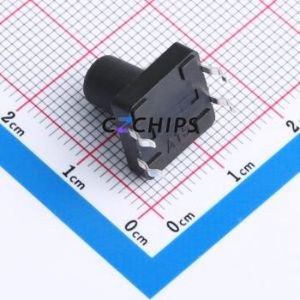 K2-1103DP-Q4SW-04 Tactile Switch Through hole-4P,12x12mm Switch Single Pole Single Throw Round Button 2.5N Through Hole - Product Image 2