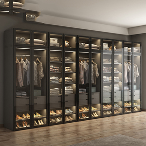 Melamine houten slaapkamer garderobe kast ontwerp - Product Image 4