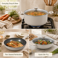 Smartpan chine pressé 6 pièces gris ensemble de casseroles revêtement en céramique ensemble de marmites de cuisson électrique casserole antiadhésive ensemble d'ustensiles de cuisine