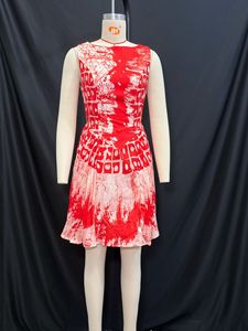 เดรสสั้นพิมพ์ลายแอฟริกันแบบจีบ ดีไซน์หรูหรา แขนกุด สไตล์หวาน แฟชั่นมาใหม่ - Product Image 4