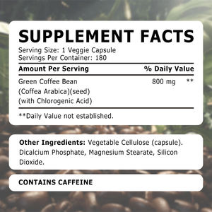 क्लोरोजेनिक एसिड समर्थन वजन प्रबंधन के साथ ओम निजी लेबल ग्रीन कॉफी बीन्स कैप्सूल - Product Image 2