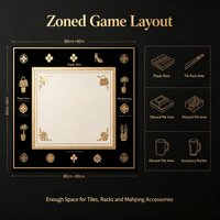 Tapis de table de mahjong design NMJL Standard 80*80CM |   Absorption des chocs, résistant aux taches, base en caoutchouc antidérapante