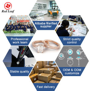 रेड लीफ 10k 14k 18k सोने की अंगूठी सेट-1ct 2ct 3ct 3ct 2ct 3ct 3ct के साथ सेट किया गया हीरा सगाई की अंगूठी - Product Image 5