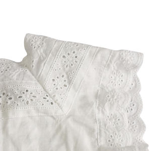 Camicette con collo a volant in pizzo stile coreano top <span class=keywords><strong>maglia</strong></span> a collo alto con spalle scoperte da principessa bambina T-Shirt con fiore in pizzo - Product Image 5