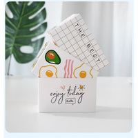 Boîtes en papier personnalisées économiques pour emballage de pain grillé motif dessin animé, boîte à gâteau d'anniversaire, boîte à sandwich pour petit-déjeuner et sandwichs à l'œuf, motif dessin animé