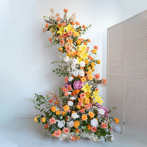 Arco <span class=keywords><strong>di</strong></span> Fiori Artificiali a Forma <span class=keywords><strong>di</strong></span> Corno per Matrimoni ed Eventi, Ghirlande per Corridoi, Decorazioni in Stile Giardino, Sfondi per Fotografia - Product Image 2