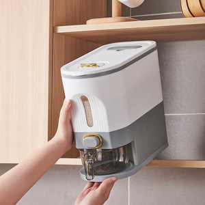Rice Storage Container Sealed Insect Proof Moisture Proof Press Type Kitchen Grain <b>Box</b> Rectangle Gray <b>Small</b> Large - Product Image 2