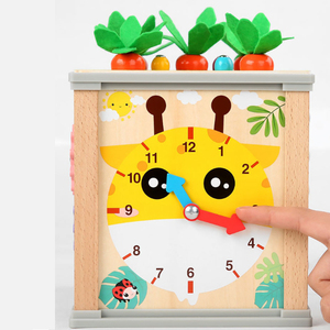 HOYE CRAFT Early Learning Shape Sorting Box Toys cubo di attività in legno giocattoli ravanello tirando gioco per bambini - Product Image 6