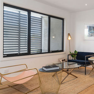 หน้าต่างบานเลื่อนคู่ สีขาวดำ คุณภาพสูง พร้อมกระจกสองชั้น สำหรับบ้าน พร้อมมุ้งลวด - Product Image 6