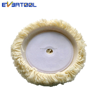 EVERTOOL Tampon de polissage en laine 100% unilatéral de haute qualité 8 pouces, tampon de ponçage en laine torsadée, tampon en pure laine pour ponçage intensif