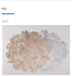 卸売カスタムプレースマットゴールドテーブルマットプレースマットダイニングテーブル用プレースマット<span class=keywords><strong>PVC</strong></span> - Product Image 6