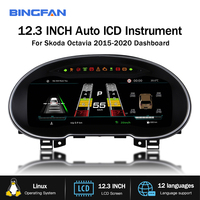 Écran LCD Compteur de vitesse numérique pour voiture Système Linux Tableau de bord virtuel Panneau d'instruments pour Skoda Octavia 2015-2020