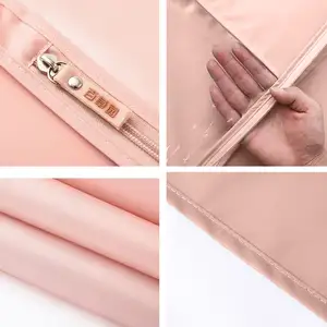 Copriindumento con Logo personalizzato per vestiti copertura antipolvere vestito da viaggio vestito rosa borse per indumenti borsa per abbigliamento di alta qualità