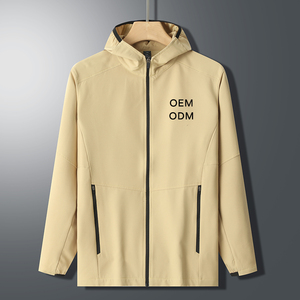 Vente en gros Vêtements de randonnée d'extérieur pour homme Veste coupe-vent en polyester Veste imperméable à fermeture éclair pour homme - Product Image 3