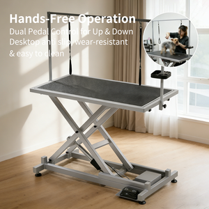Tavolo Professionale Multifunzione Elettrico Pieghevole per Toelettatura Cani, in Acciaio Inox, per Esposizioni e Asciugatura - Product Image 5