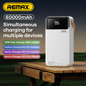 Neue Trend anschlüsse Remax Pd20W Schnelllade-Power bank 60000Mah mit Kabel Hochleistungs-Power bank mit großem Akku - Product Image 3