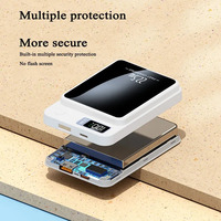 Batterie externe magnétique ultra-fine sans fil 10000mAh haute capacité avec affichage LED de la puissance