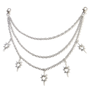 โซ่คาดเอวหลายชั้น จี้รูปหัวใจประดับหนาม โลหะผสมสังกะสี สไตล์ฮิปฮอป แฟชั่นเครื่องประดับร่างกาย สำหรับใส่ทุกวัน - Product Image 5