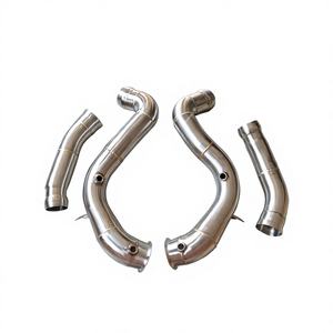 Collecteur d'échappement haute performance Vortex 3,5 pouces pour Mercedes-Benz AMG W205 C63 4.0L en acier inoxydable poli miroir - Product Image 1