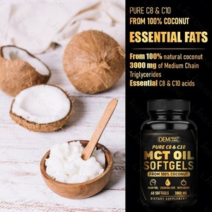 Cápsulas Blandas de Aceite MCT Derivado de Coco Orgánico OEM/ODM para Combustión Cerebral y Corporal - Uso en Adultos, Apoyo Inmunológico, Antioxidante y Productos de Belleza - Product Image 3