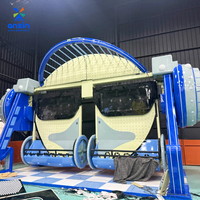 Manège à balançoire double pour 16 personnes, équipement d'amusement en acier et fibre de verre, puissance 10 kW, couleur et taille personnalisables, design accrocheur avec casque audio intégré