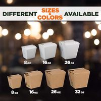 Boîtes à emporter chinoises Récipients alimentaires en carton blanc uni Résistant aux fuites et à la graisse Pinte Taille Rectangle Bonbons Buffet Boîte