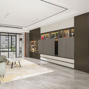 Meuble TV en bois LED multifonctionnel innovant, mobilier de maison, salon contemporain, étagères réglables, gestion des câbles - Product Image 4