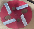 Tampon de polissage bleu pour meuleuse à béton avec trois rouleaux abrasifs pour pièces de machine à meuler manuelle - Product Image 4