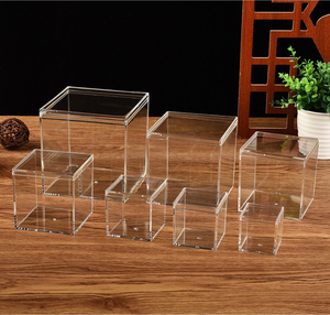 Gıda kullanımı için hatıra hediyeler çerez şeker çiçek ambalaj için şeffaf akrilik saklama kutusu kare ekran - Product Image 3