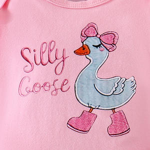 2025 nuevo traje de manga larga de algodón para niñas de estilo europeo americano con cierre de botón a presión colección Rosa primavera otoño - Product Image 4