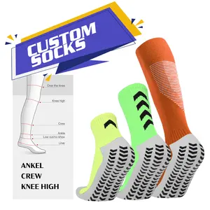 Chaussette antidérapante collée personnalisée chaussettes antidérapantes de football antidérapant sport football chaussettes antidérapantes pour le sport