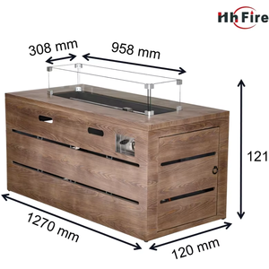 Protector de viento de vidrio de alta duración para jardín, mesa de <span class=keywords><strong>fuego</strong></span> de gas LP para calefacción al aire libre, venta al por mayor - Product Image 5