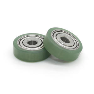 Wholesale Small Green 4*16*5mm <b>PPSU</b> Bearing Rollers Iron Door Window Track with Wear-Resistant Pulleys Green Rubber-Coated - Product Image 2