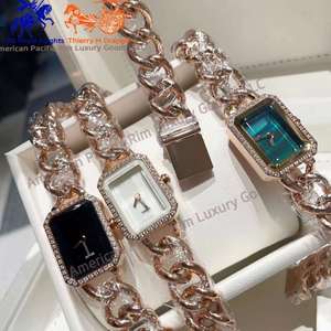 Montres-bracelets mécaniques automatiques à quartz de luxe pour femmes, élégantes, avec cristaux, strass et diamants, en alliage simple, idéales comme cadeau - Product Image 5