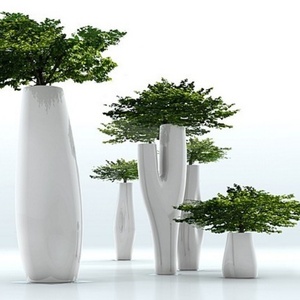 <span class=keywords><strong>Jardinière</strong></span> d'extérieur en résine et fibre de verre OEM/ODM - Pots incurvés résistants aux intempéries pour la décoration commerciale de jardin - Product Image 3