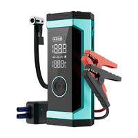 Démarreur de voiture portable 12V, batterie externe ABS, gonfleur de pneus monocylindre, manomètre numérique pour pneus de voiture