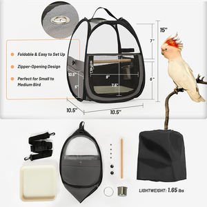Mochila Transpirable para Pájaros con Percha para Loros, Animales Pequeños, Viajes en Interiores y Exteriores, Mochila Transportadora para Mascotas - Product Image 2