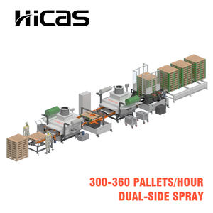 Machine de revêtement de palettes |   Ligne de <span class=keywords><strong>peinture</strong></span> automatique double face pour palettes <span class=keywords><strong>en</strong></span> <span class=keywords><strong>bois</strong></span> 5-6 pièces/min à base d'eau certifiée CE ISO - Product Image 2
