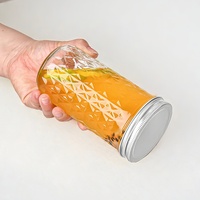 Pot de conservation en verre transparent avec couvercle métallique hermétique, portable, pour salades de nid d'oiseau, confiture et yaourt en portions