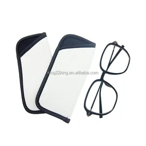 Cor branca lisa para auto-impressão, logotipo personalizado, portátil, neoprene, bolsa de óculos de sol lavável, capa para rts de subolmação