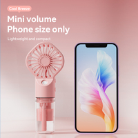 Nouveau ventilateur portable rechargeable à brumisation avec réservoir d'eau transparent, chargement Type C, idéal pour le bureau et les voyages