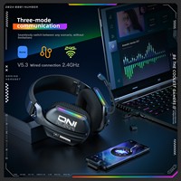 ONIKUMA GT808 ENC Headset Gaming Nirkabel Tri-Mode Headphone Game Latensi Rendah dengan Mikrofon Lampu RGB untuk PC PS5