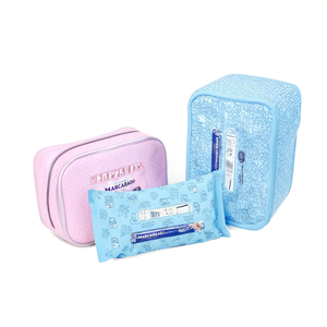 Bolsa Cosmética Octogonal Impresa en Blanco, Negro, Azul y Rosa, 5 Unidades por Bolsa - Product Image 1