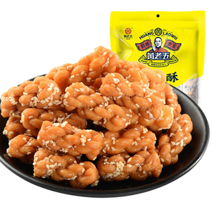 Huanglaolu, collation traditionnelle chinoise, collation croustillante en pâte torsadée, collation emballée individuellement pour les fêtes et les loisirs, 160g - Product Image 1